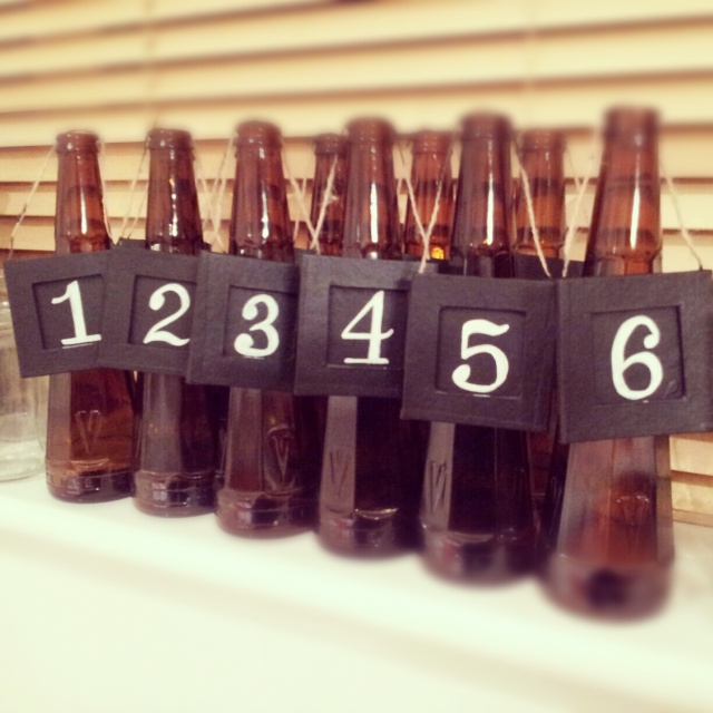 My pub-style rustic table numbers.
